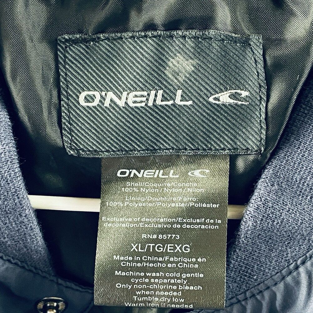 O'NEILL Young Men's Windbreaker Jacket Button Down Breathable Blue XL - Picture 5 of 12